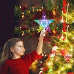Three-tree Christmas Star Tree Topper Lights 9.5 Inch With Versatile Remote Controller Treetop Christmas Decoration Light Bethlehem Star (LED Color-Changing 3AA Battery Powered) -National Tree Company Sale Shop 515Rb0VUwrL