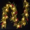 Quntis 2 Pack Christmas Garland With Globe Lights, 5.7FT 20 LED Red Berry Garland Christmas Decorations PineCones Bells, Artificial Xmas Garland For Door Mantel Fireplace Table Holiday Indoor Outdoor 1 Quntis 2 Pack Christmas Garland With Globe Lights, 5.7FT 20 LED Red Berry Garland Christmas Decorations PineCones Bells, Artificial Xmas Garland For Door Mantel Fireplace Table Holiday Indoor Outdoor -National Tree Company Sale Shop 515x2rxujEL