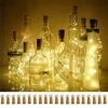Decorman Wine Bottle Cork Lights, 20 Pack 20 LED Warm White Cork Shape Silver Copper Wire LED Starry Fairy Mini String Lights For DIY/Decor/Party/Wedding/Christmas/Halloween