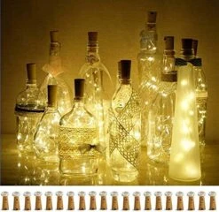 Decorman Wine Bottle Cork Lights, 20 Pack 20 LED Warm White Cork Shape Silver Copper Wire LED Starry Fairy Mini String Lights For DIY/Decor/Party/Wedding/Christmas/Halloween -National Tree Company Sale Shop 516KlDJM6JL. AC
