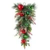 Kuimen Artificial Christmas Teardrop Swag,Green,Based On Natural Grape Vines, Bell, Artificial Pine, Parsley, Holly Leaves, Red Berries, Dead Branches, Used For Christmas Decoration (Multicolor) -National Tree Company Sale Shop 5170TpocALL