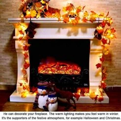 Ainkedin Thanksgiving Decorations, Lighted Fall Garland, Maple Leaf String Lights 30LED 9.8ft, Autumn Garland, For Thanksgiving Decor Halloween Decorations Indoor Fall Porch Decor -National Tree Company Sale Shop 5178YiKl5lL