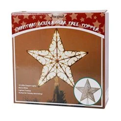 Juegoal Star Tree Topper With 10 LED Warm White Lights, Lighted Treetop Christmas Tree Decorations, Golden -National Tree Company Sale Shop 517DUq4JD8L