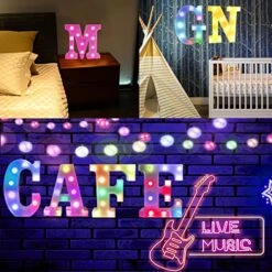 Light Up Colorful LED Marquee Letter Lights, 18 Colors Changing Alphabet Letters Sign With Remote Timer For Night Light Girls Bedroom Wedding Birthday Party Lamp Christmas Home Bar Decor- Colorful R -National Tree Company Sale Shop 517LvFDRI3L