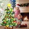 B Bangcool DIY Felt Christmas Tree 26Pcs Xmas Ornaments 3.2ft DIY Christmas Tree Wall Hanging Xmas Gifts Christmas Decorations