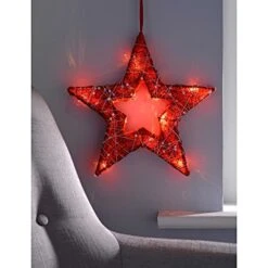 WeRChristmas Pre-Lit Christmas Star With Woven Silver Glitter String Christmas Decoration, 30 Cm - Red -National Tree Company Sale Shop 517eoRjIyyL