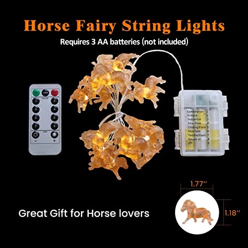 Fairy Pony String Lights Unique Decorative Lights Horse Gifts For Girls Cute Lights 20LEDs 8ft Battery Operated For Birthday Horse Lover Xmas Thanksgiving Decor 8 Fairy Pony String Lights Unique Decorative Lights Horse Gifts For Girls Cute Lights 20LEDs 8ft Battery Operated For Birthday Horse Lover Xmas Thanksgiving Decor - Image 6