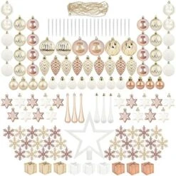 ITART 127ct Christmas Tree Ornaments Decorations Assortment Including Tree Topper Balls Snowflakes Stars Pine Cones Miniature Gift Boxes And Beads Garlands Finial (Black And White) 22 ITART 127ct Christmas Tree Ornaments Decorations Assortment Including Tree Topper Balls Snowflakes Stars Pine Cones Miniature Gift Boxes And Beads Garlands Finial (Black And White) -National Tree Company Sale Shop 518 ZdWPIdL. AC