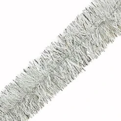 Lukigif 25 Feet Christmas Tree Twist Garland Sparkly Thick Metallic Tinsel Foil Wreath Hanging Decor For Parade Floats Christmas Eve Xmas Tree New Year Wedding Birthday Party, 4" X 25', Silver White -National Tree Company Sale Shop 5183Nz1229L. AC