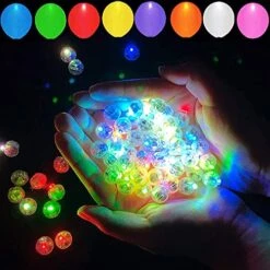100pcs 10 Colors Balloon Lights, LED Assorted Colors Flash Lights, Mini Ball Lights Round Led Ball Lamp For Paper Lantern Balloon Birthday Party Wedding Halloween Christmas Decoration (Mixed Colors)
