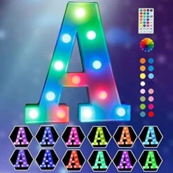 Light Up Colorful LED Marquee Letter Lights, 18 Colors Changing Alphabet Letters Sign With Remote Timer For Night Light Girls Bedroom Wedding Birthday Party Lamp Christmas Home Bar Decor- Colorful R -National Tree Company Sale Shop 518YZRrZJNL. AC