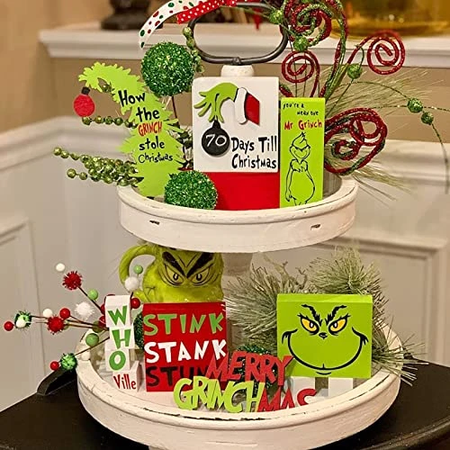 Grinch Christmas Tiered Tray Decor Christmas Decoration Inspireds Holiday Decor Inspireds Christmas 3 Grinch Christmas Tiered Tray Decor Christmas Decoration Inspireds Holiday Decor Inspireds Christmas