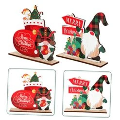 Abaodam 4 Pcs Christmas Wooden Ornaments Wooden Dolls Wood Dining Table Black Dining Room Table Xmas Table Decorations Xmas Tabletop Decoration Xmas Gnome Statue Xmas Gnome Decor Cute Baby -National Tree Company Sale Shop 518rxUPLtKL