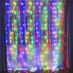 Fiee Fairy Curtain Lights,304 LED 9.8ftX9.8ft 30V 8Modes Safety Window Lights With Memory For Home Wedding Christmas Party Family Patio Lawn Garden Bedroom Outdoor Indoor Wall Decorations(Cool White) -National Tree Company Sale Shop 519T0RdgHTL. AC