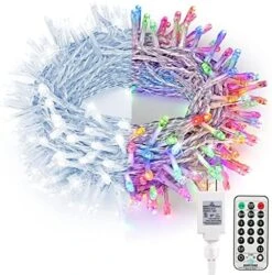 Brizled Christmas Lights, 65.67ft 200 LED Tree Lights Color Changing, 11-Function Warm White & Multicolor Christmas Lights, Connectable 24V Adapter Christmas Lights With Remote For Xmas Tree Party -National Tree Company Sale Shop 519TqWZbGtL. AC