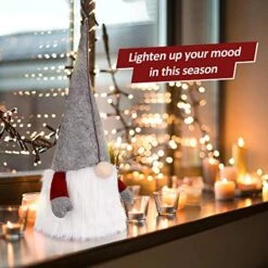 D-FantiX Gnome Christmas Tree Topper, 25 Inch Large Swedish Tomte Gnome Christmas Ornaments Santa Gnomes Plush Scandinavian Christmas Decorations Holiday Home Décor Grey… -National Tree Company Sale Shop 519zlBChWlL