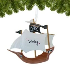 Personalized Pirate Ornaments For Christmas Tree - Pirate Christmas Ornaments, Pirate Decor, Pirates Of The Caribbean Ornament, Pirate Party Supplies - Caravel Ship - Free Customization -National Tree Company Sale Shop 51A4iMwByqL