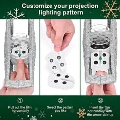 Kesfitt Christmas Tree Topper Lighted With 6 Projection Modes,Christmas Star Tree Topper Built-in LED Rotating Lights,Sliver 3D Glitter Dynamic Projection For Xmas Party Holiday Decorations -National Tree Company Sale Shop 51AIKPWouWL