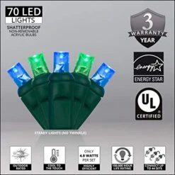 70 5mm Green And Blue LED Christmas Mini Light Set, 24' Blue LED Christmas Lights Green Christmas Lights LED Holiday Lights Outdoor Christmas String Lights 18 70 5mm Green And Blue LED Christmas Mini Light Set, 24' Blue LED Christmas Lights Green Christmas Lights LED Holiday Lights Outdoor Christmas String Lights -National Tree Company Sale Shop 51AKMvFM4wL