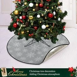Susiyo Christmas Gray Snowflakes Pattern Christmas Tree Stand Mat 28.3inch Waterproof Floor Protector For Xmas Decorations -National Tree Company Sale Shop 51AKbAeX5kL