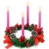 Christmas Decoration Centerpiece Advent Wreath With 4 Candles Holder, 16 Inch Candlestick Holder With Pine Cone, Ribbon, Berry, Perfect For Outdoor Wedding Party Indoor Xmas Table Decor Gift 2 Christmas Decoration Centerpiece Advent Wreath With 4 Candles Holder, 16 Inch Candlestick Holder With Pine Cone, Ribbon, Berry, Perfect For Outdoor Wedding Party Indoor Xmas Table Decor Gift -National Tree Company Sale Shop 51AL6Jvl9wL