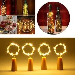 Wine Bottle Lights With Cork 16 Pack 20LED, Battery Operated The Fairy Mini Copper Wire Cork Lights Is 4.92 Feet Used For Mason Jars, DIY Party Christmas Lights,Decor,Wedding(Warm White, 16 Pack) -National Tree Company Sale Shop 51AThPb5QbL