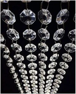 WAZHRMGHG 99FT Clear Acrylic Crystal Garland Strands, Hanging Chandelier Bead Chain,Hanging Ornament String Decorations For Manzanita Centerpiece,Christmas Tree,Wedding, Party,Celebration (99FT(30M)) -National Tree Company Sale Shop 51AZA2fnrWL. AC