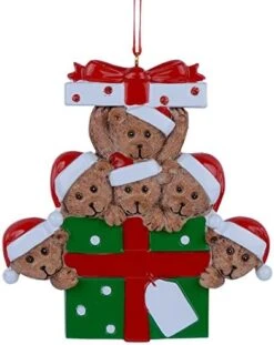Family Of 7 Bear Christmas Ornament - Personalized Bear Family Ornament 2022 - Unique Box Christmas Ornaments - Gifts For Kids, Grandkids, Grandma, Grandpa - Free Customization -National Tree Company Sale Shop 51Aey5XMquL. AC