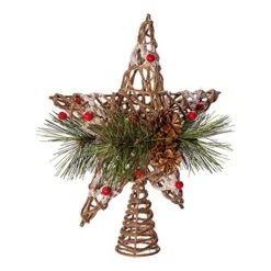 Kurt Adler 11-Inch Natural Star With Pinecones Treetop