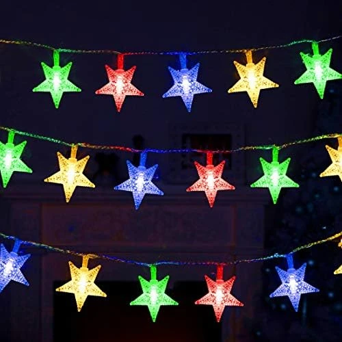 Twinkle Star 100 LED Star String Lights, Plug In Fairy String Lights Waterproof, Extendable For Indoor, Outdoor, Wedding Party, Christmas Tree, New Year, Garden Decoration, Warm White 7 Twinkle Star 100 LED Star String Lights, Plug In Fairy String Lights Waterproof, Extendable For Indoor, Outdoor, Wedding Party, Christmas Tree, New Year, Garden Decoration, Warm White - Image 5