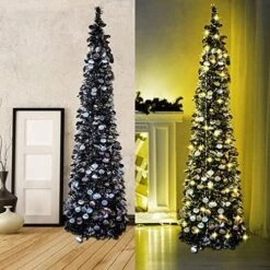 Halloween Pumpkin Tree With 50 Lights,5ft Pop Up Purple Pencil Collapsible Tinsel Halloween Christmas Trees Decorations Indoor For Home Door Porch Bedroom Decor Holiday Party,WOKEISE -National Tree Company Sale Shop 51BObJyaRbL. AC