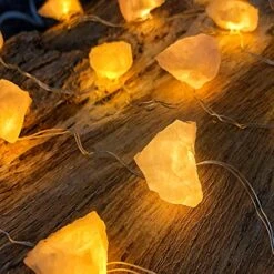 Genuine Rose Quartz Crystal Decorative String Lights Raw Stone Color Changing 8.5ft 20 LEDs USB Plug In Battery Operated With Remote For Bedroom Chakra Décor Nature Ornaments Nightlight Wedding Décor -National Tree Company Sale Shop 51BmKZH6xFL