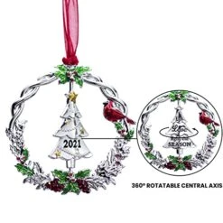 BOGDAN Christmas Tree Ornament Metal Silver Hanging Rotatable Design Charm Holiday Decorative Pendant Gift Keepsake 8 BOGDAN Christmas Tree Ornament Metal Silver Hanging Rotatable Design Charm Holiday Decorative Pendant Gift Keepsake -National Tree Company Sale Shop 51Bmzwr9a8L