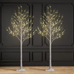 2 Pack 8FT Lighted Birch Tree 132 LED Artificial Tree For Decoration Inside And Outside, Home Patio Wedding Festival Christmas Decor, Warm White -National Tree Company Sale Shop 51BrlceD6dL. AC