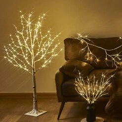 BAOLITVINE Birch Tree With Lights 4FT 200 Fairy Lights, Lighted Trees For Home Wedding Party Christmas Decoration Inside Outdoor -National Tree Company Sale Shop 51CQVd3PBUL