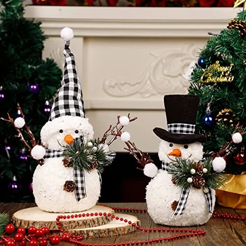 Winemana Christmas Table Decorations, Set Of 2 Snowman With Pine Cone Twigs, Winter Tabletop Decor For Indoor Home Kitchen Fireplace Office Room Xmas Gifts Holiday Party 6 Winemana Christmas Table Decorations, Set Of 2 Snowman With Pine Cone Twigs, Winter Tabletop Decor For Indoor Home Kitchen Fireplace Office Room Xmas Gifts Holiday Party - Image 4