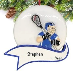 Personalized Lacrosse Ornaments For Christmas Tree 2022 – Polyresin Lacrosse Shoot Christmas Ornament – LAX Sports Fan Ornaments – Lacrosse Gifts For Boys, Lacrosse Coach Gifts – Lacrosse Décor -National Tree Company Sale Shop 51D7slaftGL