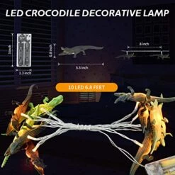 YEAMAR Crocodile Toy String Lights 8LED 5.6FT Novelty Light Battery Operated With Kids Gift Indoor String Lights Home Bedroom Party Birthday Decoration (Warm White) -National Tree Company Sale Shop 51DAA24pETL