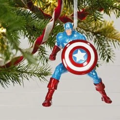 Hallmark Keepsake Christmas Ornament 2020, Marvel Captain America, Metal (4999QK1344) -National Tree Company Sale Shop 51DKcghtGfL