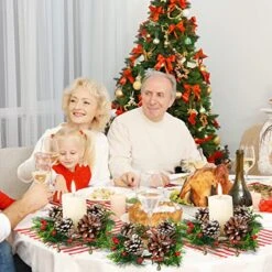 6 Set Christmas Candle Holder Christmas Wreath Candle Holder Christmas Votive Candle Holders With Berry Candle Wreath Ring Tealight Holder Decorative Candle Holder For Home Wedding Living Room Decor -National Tree Company Sale Shop 51DKzdqdyjL