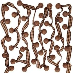 6 Yards Christmas Rusty Sleigh Bell Garland Primitive Metal Rusty Jingle Bells And Gingham Ribbon Hanging Garland For Farmhouse Vintage Rustic Christmas Tree Mantel Banister Winter Holiday Decoration -National Tree Company Sale Shop 51DZkZHlITL. AC