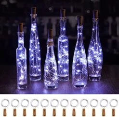Wine Bottle Lights With Cork, 10 Pack 20 LED Waterproof Battery Operated Cork Lights, Silver Wire Mini Fairy Lights For Liquor Bottles DIY Party Bar Christmas Holiday Wedding Déco 18 Wine Bottle Lights With Cork, 10 Pack 20 LED Waterproof Battery Operated Cork Lights, Silver Wire Mini Fairy Lights For Liquor Bottles DIY Party Bar Christmas Holiday Wedding Déco -National Tree Company Sale Shop 51DqgPJdz6L. AC