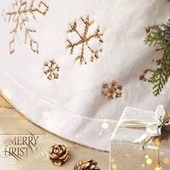 DoreenBow Christmas Tree Collar 30 Inches Christmas Tree Box White Snowflake Faux Fur Tree Skirt Ring Base Stand Cover For Artificial Christmas Trees Decoration -National Tree Company Sale Shop 51DwwpGwcyL