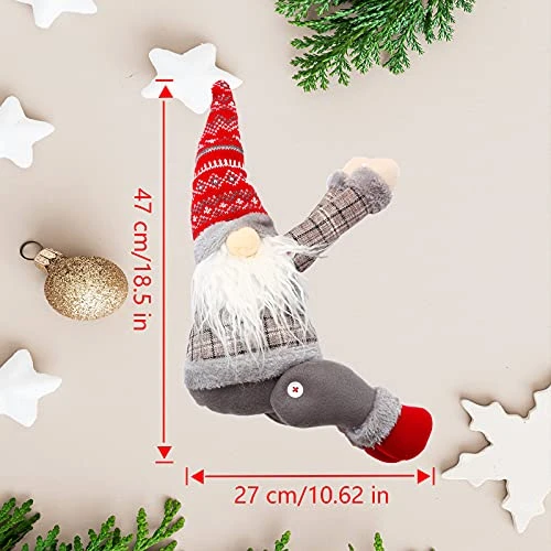 Kilrygh Gnome Tree Topper,Gnome Christmas Tree Topper,Gnome Christmas Decorations,Funny Christmas Tree Topper Gnome,Hand Made Christmas Decorations Holiday Home Decor,Also Be Used As Curtain Tie(Red) 4 Kilrygh Gnome Tree Topper,Gnome Christmas Tree Topper,Gnome Christmas Decorations,Funny Christmas Tree Topper Gnome,Hand Made Christmas Decorations Holiday Home Decor,Also Be Used As Curtain Tie(Red) - Image 2