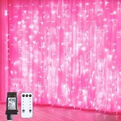 JMEXSUSS 300 LED Remote Control Curtain Lights, Plug In Fairy Curtain Lights Outdoor, Window Wall Hanging Curtain String Light For Bedroom Backdrop Wedding Party Garden Indoor Decoration (Warm White) -National Tree Company Sale Shop 51ELCsakiGL. AC