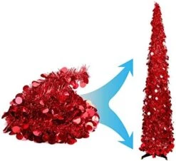 Joy-Leo 5ft Blue Pop Up Christmas Tree With Reflective Sequins, Small Pencil Artificial Christmas Tree, Collapsible Tinsel Xmas Tree, Designed For Small Spaces, Easy To Assemble, Save Space & Time -National Tree Company Sale Shop 51EdyXHjvML. AC