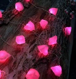 Genuine Rose Quartz Crystal Decorative String Lights Raw Stone Color Changing 8.5ft 20 LEDs USB Plug In Battery Operated With Remote For Bedroom Chakra Décor Nature Ornaments Nightlight Wedding Décor -National Tree Company Sale Shop 51EgjUSLZfL
