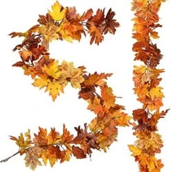 Artiflr 2 Pack Fall Garland Maple Leaf Clearance, 5.9Ft/Piece Hanging Vine Garland Artificial Autumn Foliage Garland Thanksgiving Decor For Home Wedding Fireplace Party Christmas -National Tree Company Sale Shop 51EkwCzuzyL. AC