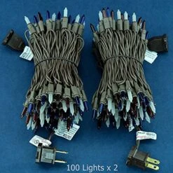 SWEET SHINE Red White & Blue Christmas Lights, 200 Lights 66 Ft Brown Wires, Pack Of 2 Strands 100 Count UL Listed Patriotic String Light (Red, White & Blue) -National Tree Company Sale Shop 51EmxryS0TS