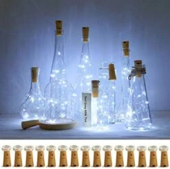 Decorman Wine Bottle Cork Lights, 20 Pack 20 LED Warm White Cork Shape Silver Copper Wire LED Starry Fairy Mini String Lights For DIY/Decor/Party/Wedding/Christmas/Halloween -National Tree Company Sale Shop 51EyGPtrML. AC